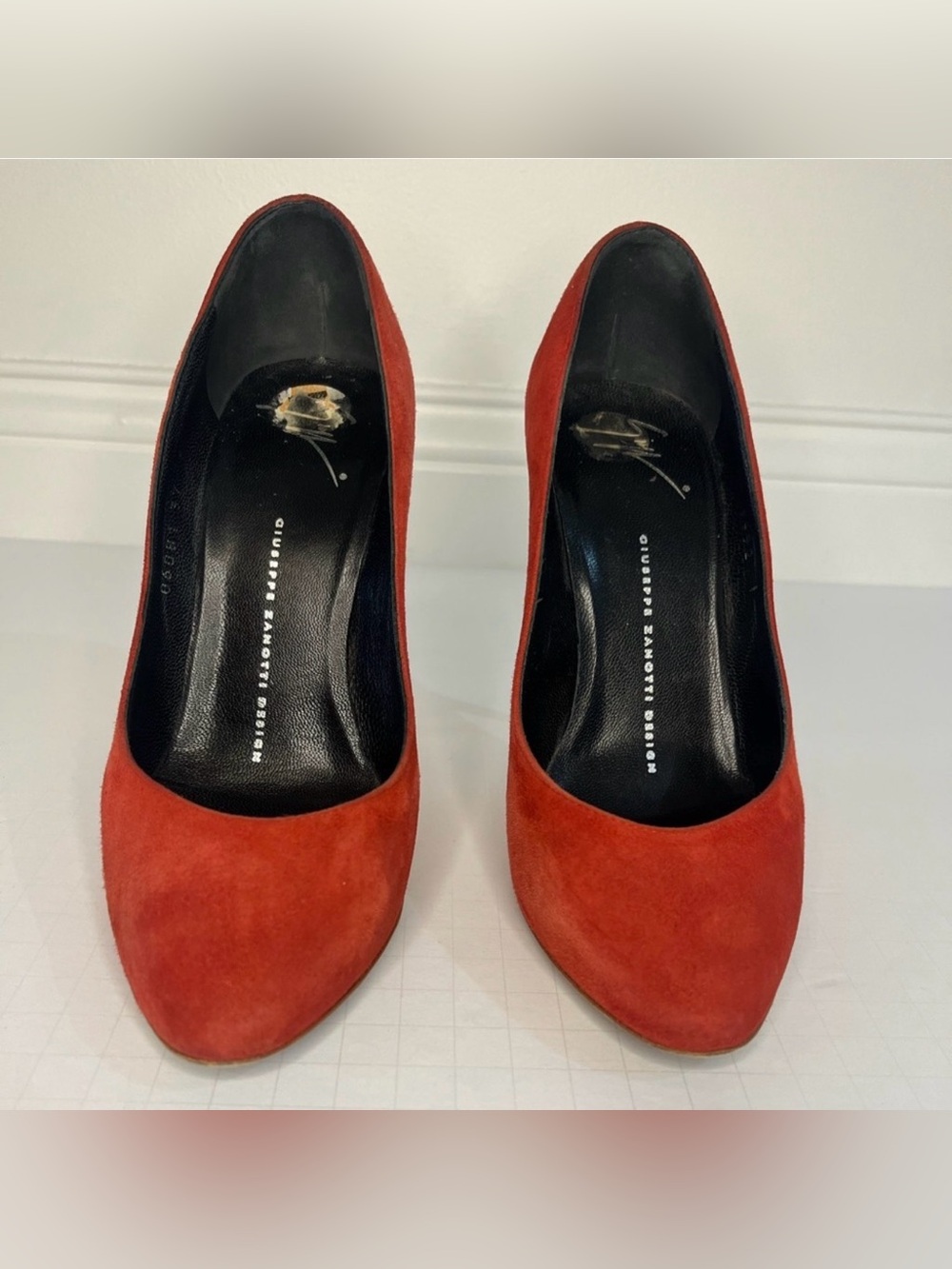 Vintage Giuseppe Zanotti Design Red Suede Stiletto Pumps - Picture 12 of 15